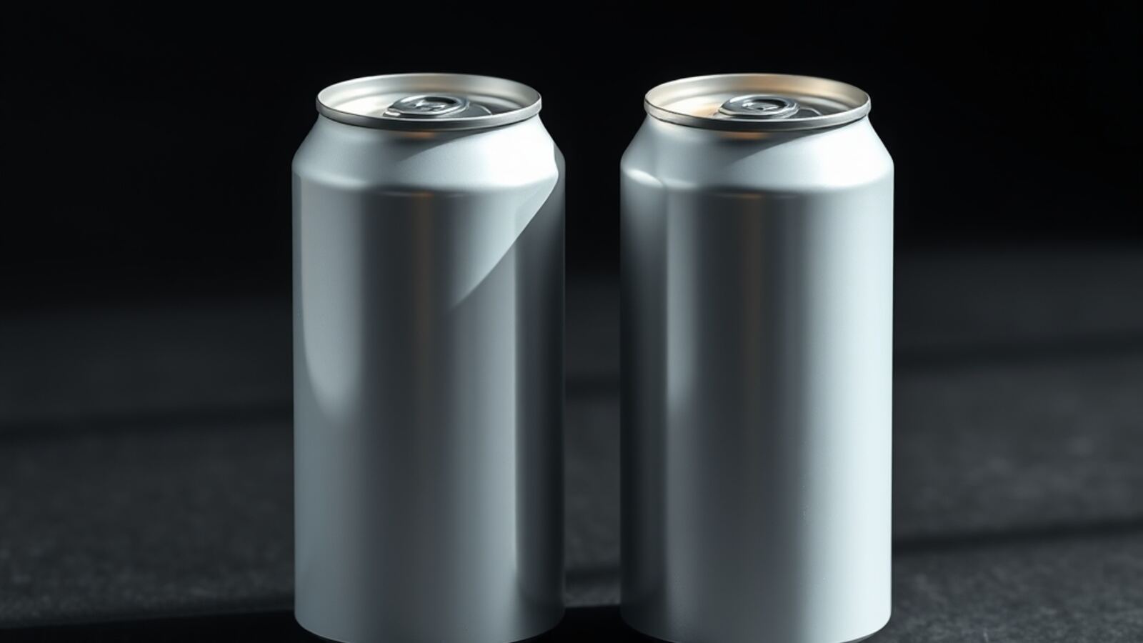 Two unlabelled cans of different sizes side by side